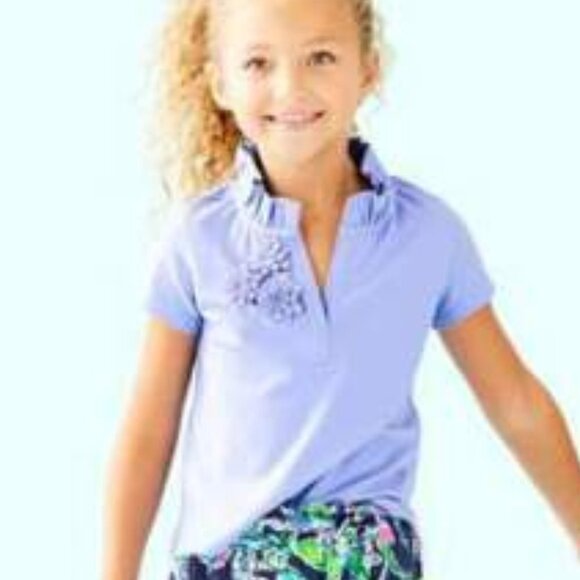 Lilly Pulitzer Other - Lilly pulitzer girls Therry polo in blue hyacint size medium (6-7) NWT